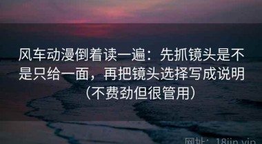 风车动漫倒着读一遍：先抓镜头是不是只给一面，再把镜头选择写成说明（不费劲但很管用）