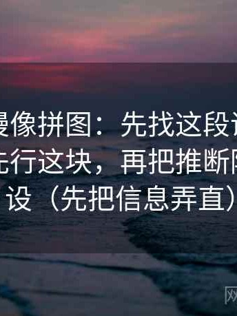 樱花动漫像拼图：先找这段话的结论是不是先行这块，再把推断降级成假设（先把信息弄直）