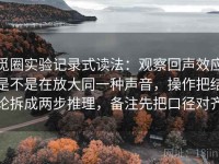 觅圈实验记录式读法：观察回声效应是不是在放大同一种声音，操作把结论拆成两步推理，备注先把口径对齐