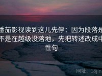 番茄影视读到这儿先停：因为段落是不是在越级没落地，先把转述改成中性句