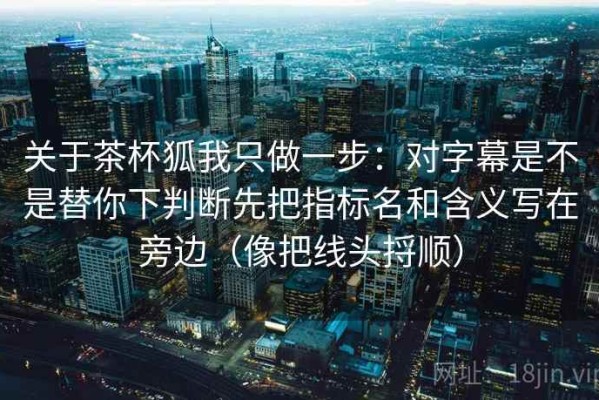 关于茶杯狐我只做一步：对字幕是不是替你下判断先把指标名和含义写在旁边（像把线头捋顺）