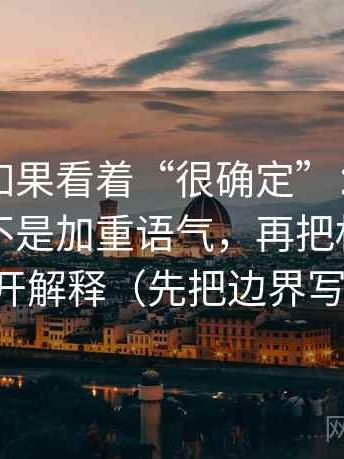 韩漫屋如果看着“很确定”：先回到字幕是不是加重语气，再把权威符号拆开解释（先把边界写明）